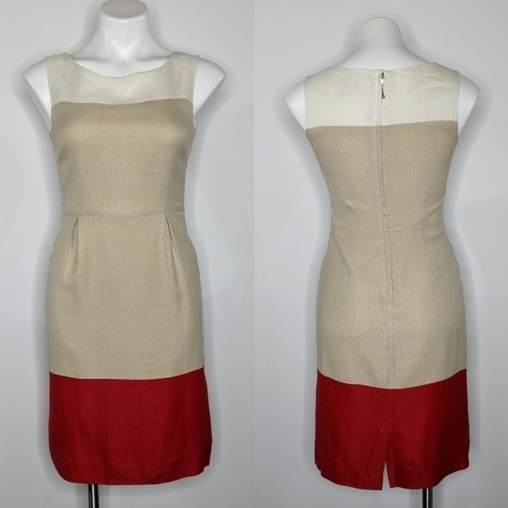 Kate Spade tan red sheath dress 2